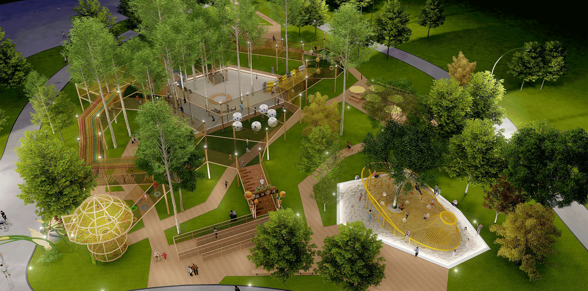 Rope Net Theme Park Playground