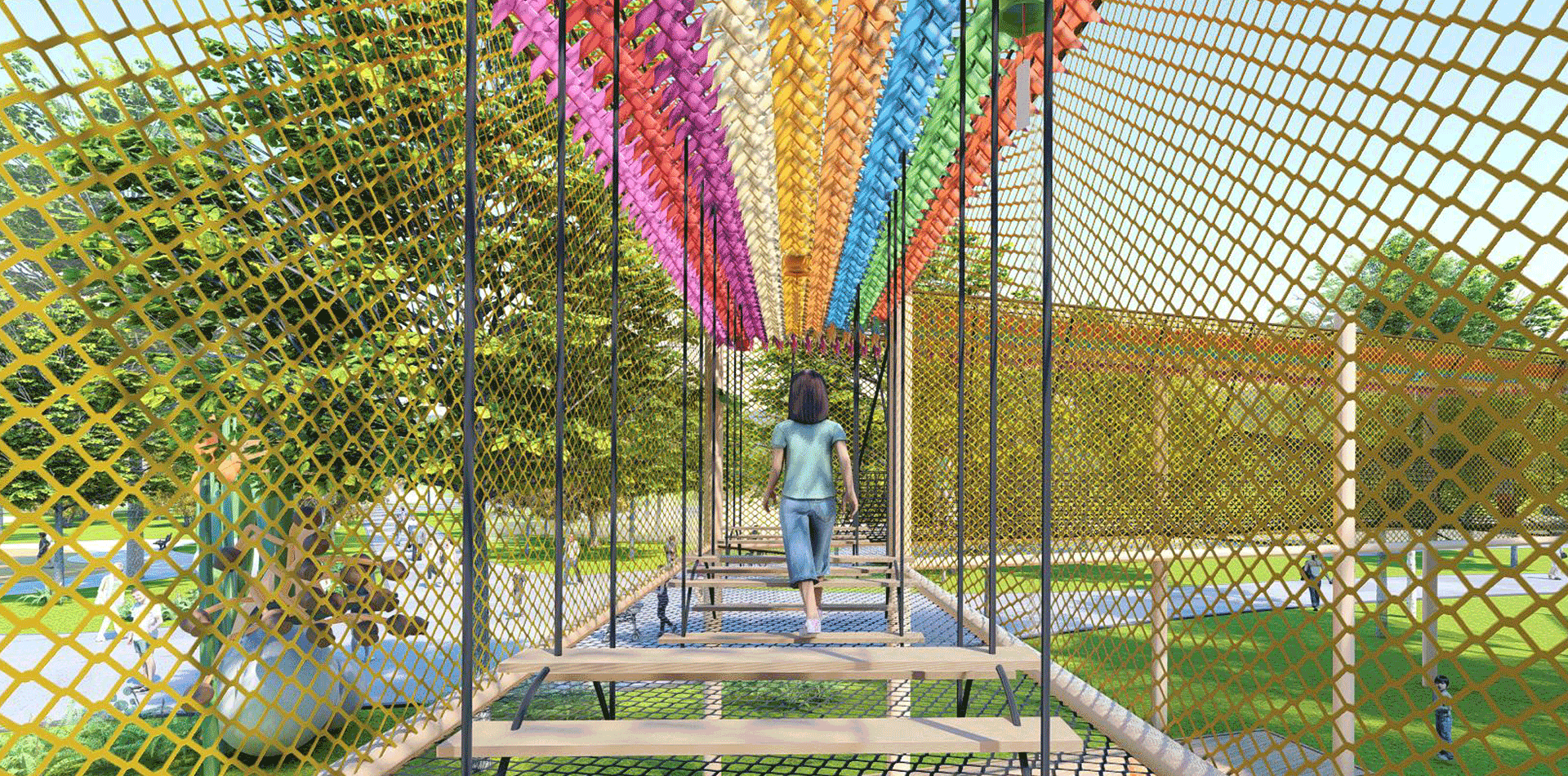 Rope Net Theme Park Playground