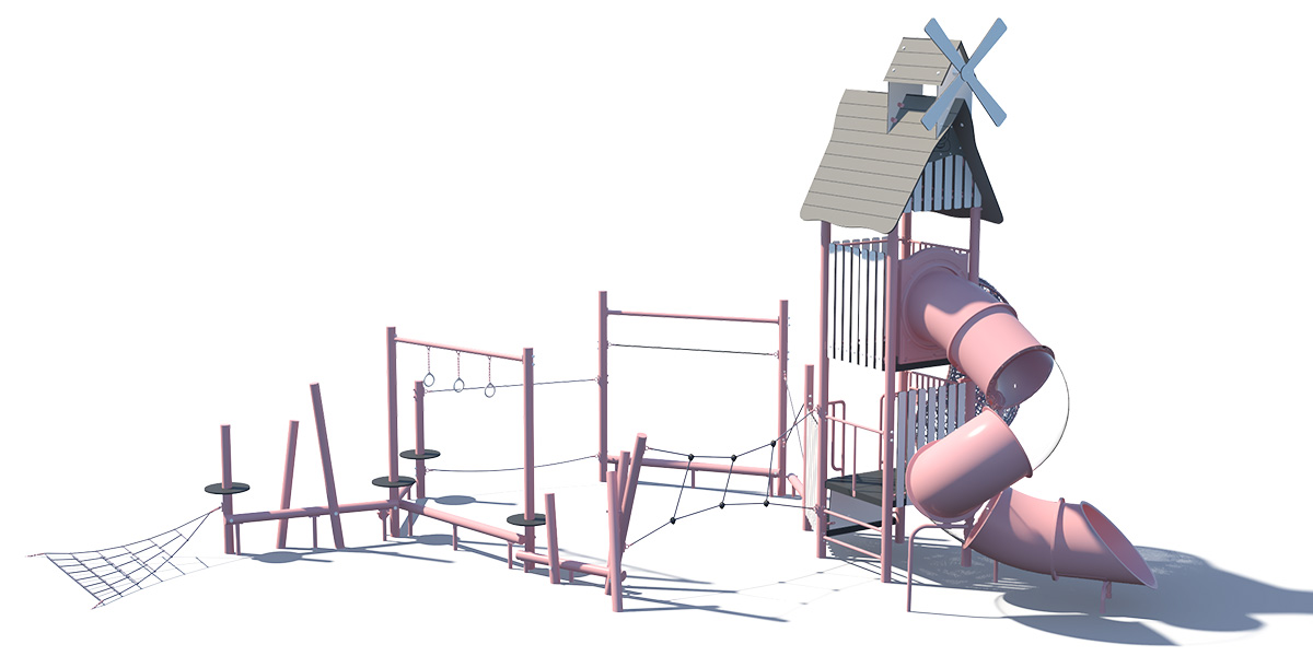 Dreamy Windmill-Themed Outdoor Playground Equipment: A Magical Play Space for Kids
